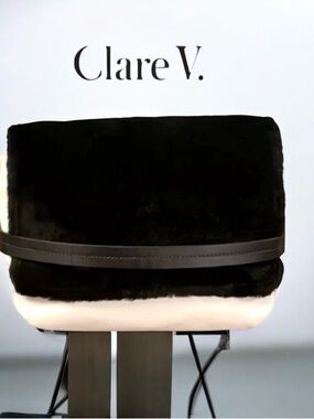 Clare V -Vivier Los Angeles Leather Fur Lou Bag💥Ultra Rare Deadstock